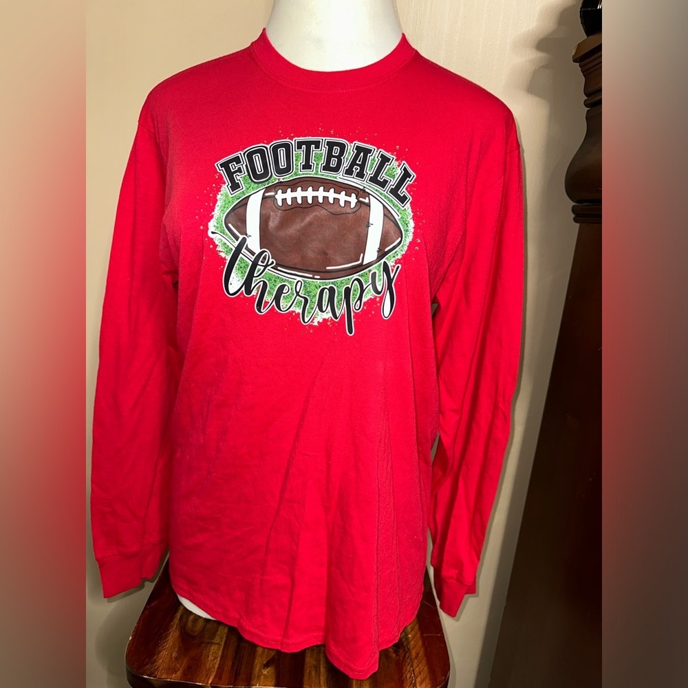 Port and Company Red Graphic Long Sleeve Shirt